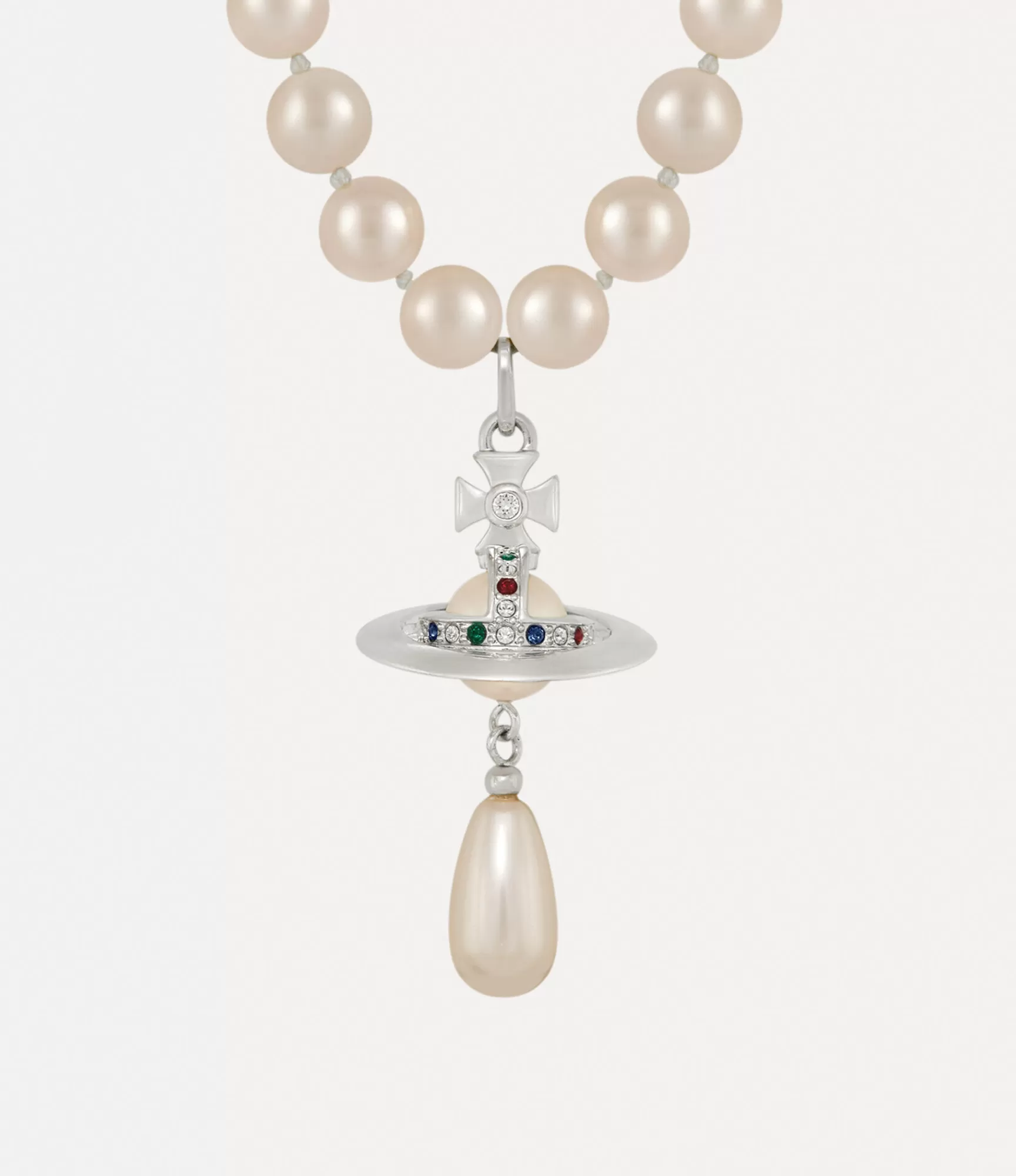 Vivienne Westwood One Row Pearl Drop Choker | Women Necklaces | Classic Styles