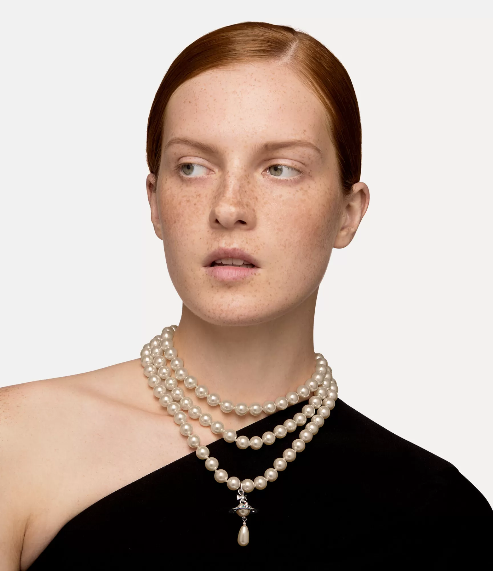 Vivienne Westwood Three Row Pearl Drop Choker | Women Necklaces | Classic Styles